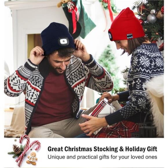Bluetooth Beanie with The Light, Unique Tech Gifts - Picture 6 of 7